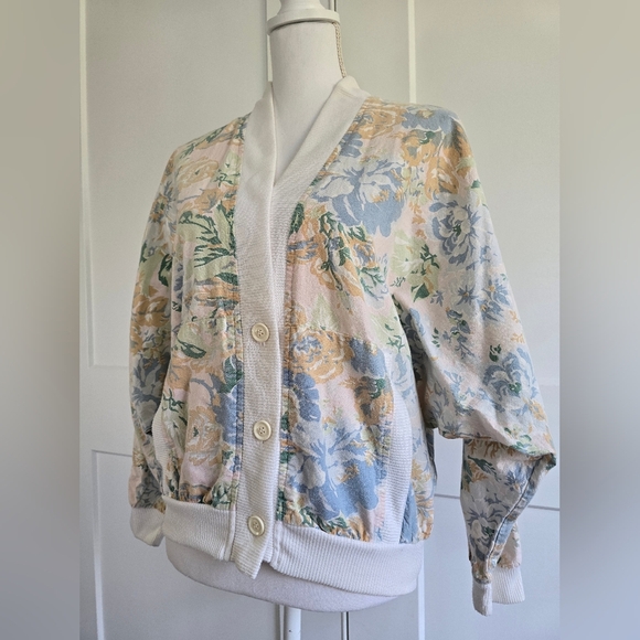 Vintage Tony France Floral Button-Up Cardigan - Picture 3 of 8